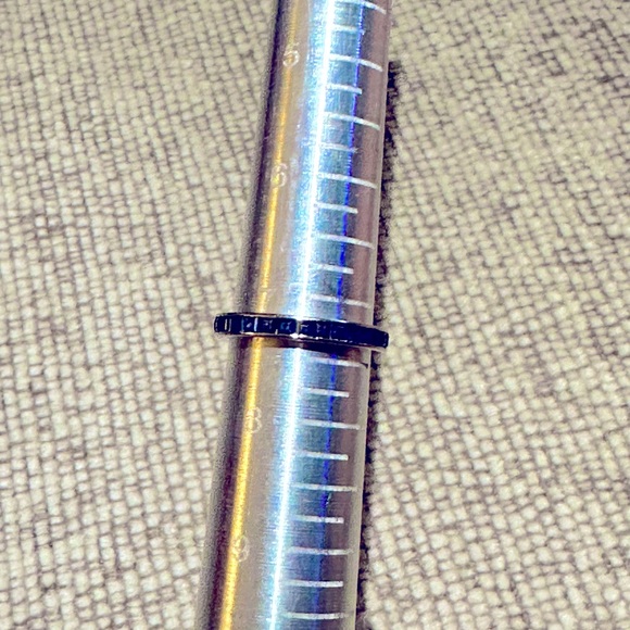 Genuine 7.25 Channel Set White Gold Square Sapphire Eternity Band - Picture 9 of 10